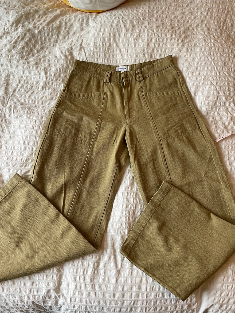 Rowie the Label Khaki Wide-Leg Trousers